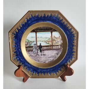 Hand Painted Italian Plate Zortea Bassano – Ponte degli Alpini Scene 9″